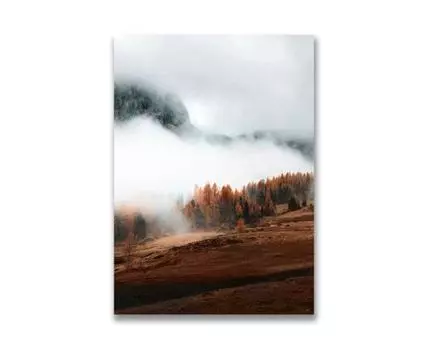 Картина на холсте Осенний лес в дымке