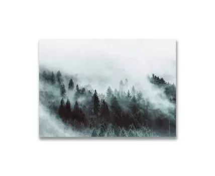 Картина на холсте Зимний лес в тумане