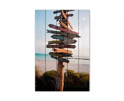 Картина Указатель на пляже