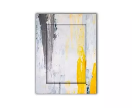 Картина Желтый, серый и белый