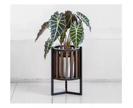 Кашпо Куг в коричневом цвете дуба с черным металлом (34)