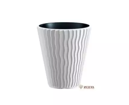Кашпо Wave Low белое