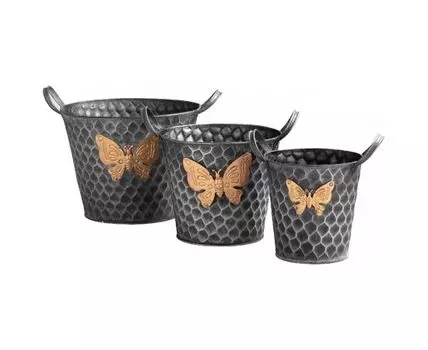 Кашпо влагостойкое с ручками, набор