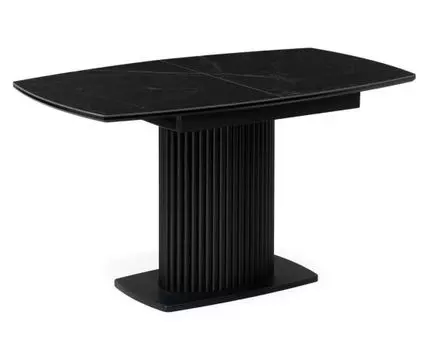 Керамический стол Фестер 140(180)х80х76 черный мрамор / черный