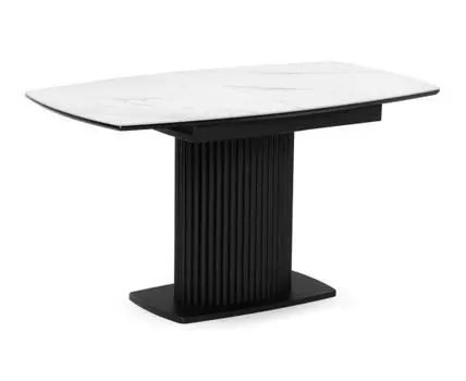 Керамический стол Фестер 160(205)х90х76 белый мрамор / черный