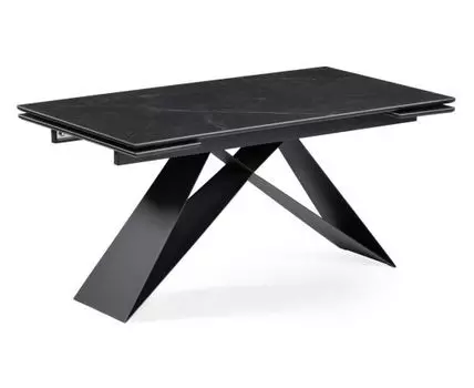 Керамический стол Ноттингем 160(220)х90х77 черный мрамор / черный
