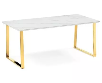 Керамический стол Селена 2 180х90х77 белый мрамор / золото