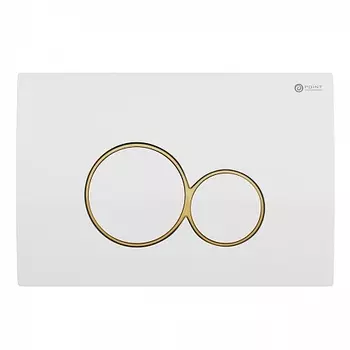 Клавиша смыва для инсталляции Point Виктория, белая/золото, PN44061WG