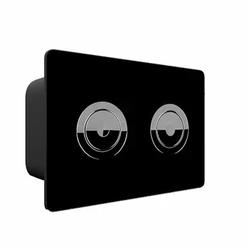 Клавиша смыва для пневматической инсталляции Point Венера, установка в стену, черный/хром, PN44072BC