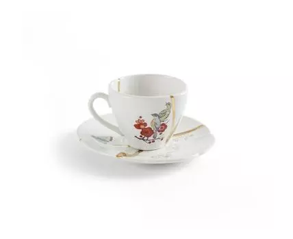 Кофейная пара Kintsugi (белый, золотистый, 11,4)