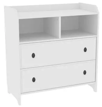 Комод 02 Вествик с двумя ящиками, массив сосны, цвет белый