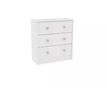 Комод 02 Вествик с тремя выдвижными ящиками, массив сосны, цвет белый