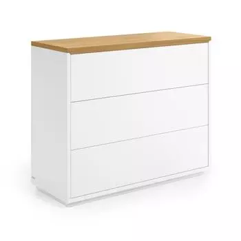 Комод Abilen шпон дуба и белый лак 90 x 75 cm