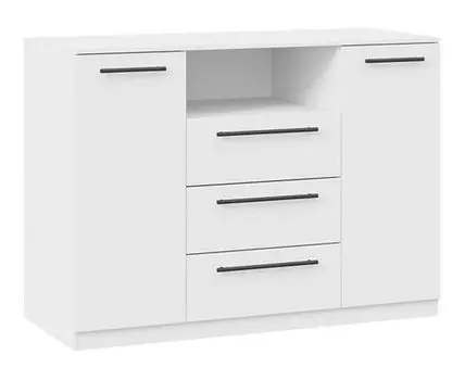 Комод Агата (87,2, 50 см, Полки, Под телевизор, Белый, 120 см)