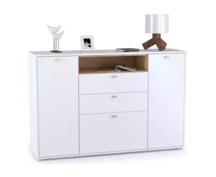 Комод Бэль 10.95 белый премиум / дуб золотой craft