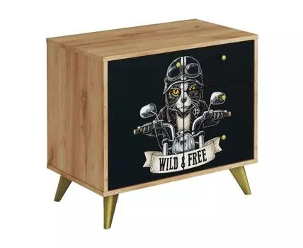 Комод Фьюжн (Низкие, 40 см, Полки, Прямые, Светлое дерево, 68)