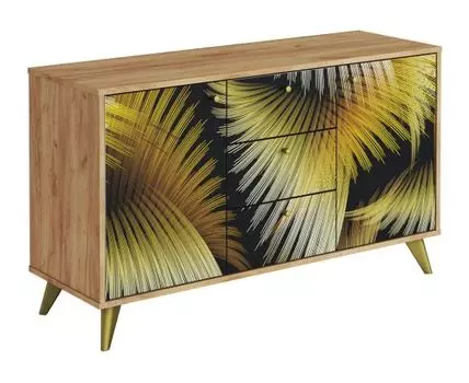 Комод Фьюжн (Низкие, 40 см, Полки, Прямые, Светлое дерево, 120 см)