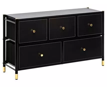 Комод Хайди (Низкие, 30 см, Ящики, Прямые, Черный, 100 см)
