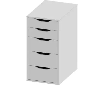 Комод Ингар белый с пятью выдвижными ящиками