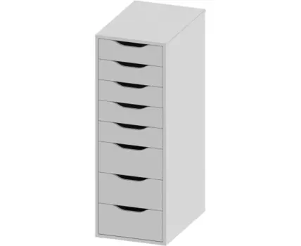 Комод Ингар белый высокий с пятью выдвижными ящиками