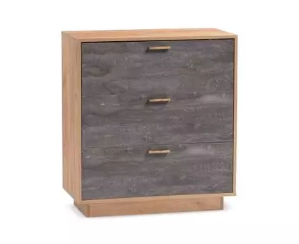 Комод Эго К-3 на подиуме дуб крафт золотой / камень темный