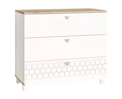 Комод Эльга белый шагрень / дуб белый exclusive