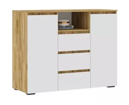 Комод Элла КМ 01 белый / дуб крафт золото