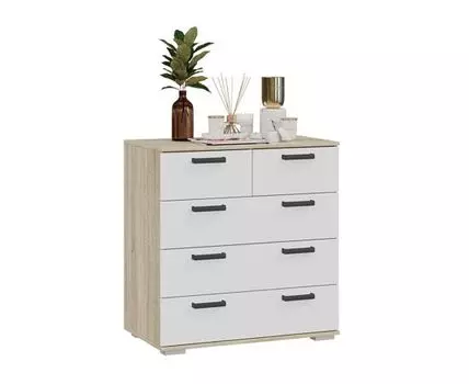 Комод Квинт (Низкие, Неглубокие, Ящики, Под телевизор, Белый, 80 см)