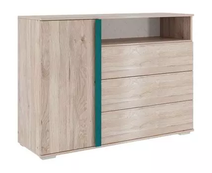 Комод Лайк (Низкие, 40 см, Полки, Под телевизор, Зеленый, 105)