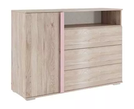 Комод Лайк (Низкие, 40 см, Полки, Под телевизор, Розовый, 105)