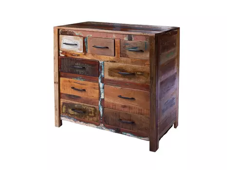 Комод лофт из массива, ВИШАЛ 9 ящиков