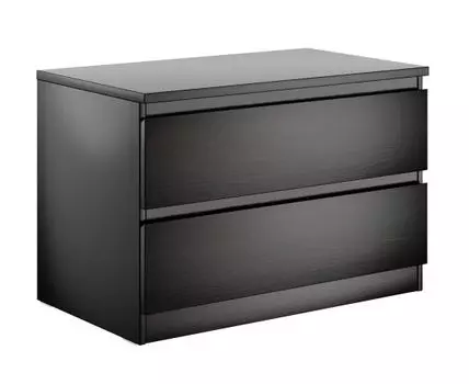 Комод Мальта (Низкие, 50 см, Ящики, Под телевизор, Черный, 80 см)