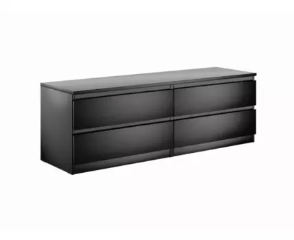 Комод МАЛЬТА низкий с четырьмя выдвижными ящиками, цвет Дуб Венге