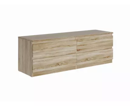 Комод МАЛЬТА низкий с четырьмя выдвижными ящиками, цвет Дуб Сонома