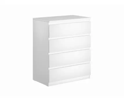 Комод МАЛЬТА высокий с четырьмя выдвижными ящиками, цвет белый