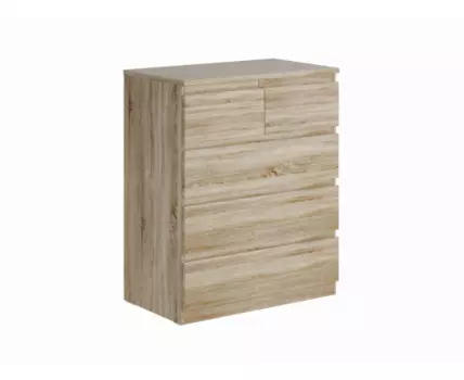 Комод МАЛЬТА высокий с пятью выдвижными ящиками, цвет Дуб Сонома