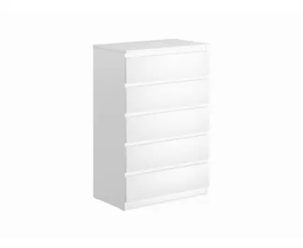 Комод МАЛЬТА высокий с пятью одинаковыми выдвижными ящиками, цвет белый