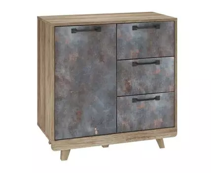 Комод Мегаполис (Низкие, 40 см, Полки, Под телевизор, Серый, 81,8)