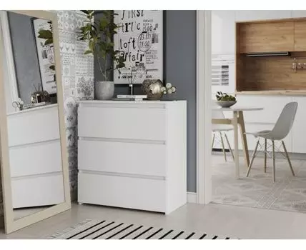 Комод Милано (89, 50 см, Ящики, Под телевизор, Белый, 80 см)