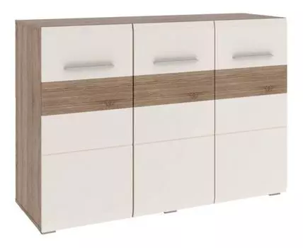 Комод Мишель-8 (Низкие, Неглубокие, Полки, Под телевизор, Бежевый, 120 см)