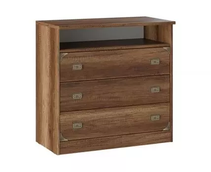 Комод Навигатор (88.6, Неглубокие, Ящики, Под телевизор, Коричневое дерево, 90 см)