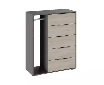 Комод Нуар (Высокие, 40 см, Ящики, Под телевизор, Серый, 93.6)