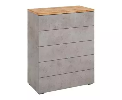 Комод Римини (Высокие, 40 см, Ящики, Под телевизор, Светлое дерево, 80 см)