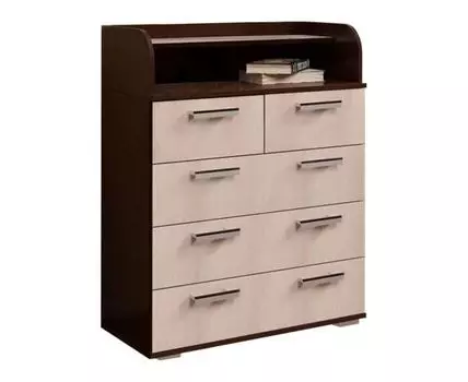 Комод Стандарт 1 (Высокие, Неглубокие, Полки, Прямые, Темное-светлое дерево, 80 см)