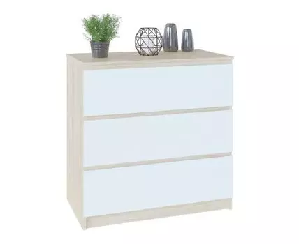 Комод Вайт 2 (Низкие, Неглубокие, Ящики, Под телевизор, Белый, 80 см)