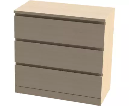 Комод Варма 3 с тремя выдвижными ящиками, цвет дуб белёный