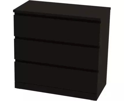 Комод Варма 3 с тремя выдвижными ящиками, цвет ясень черный