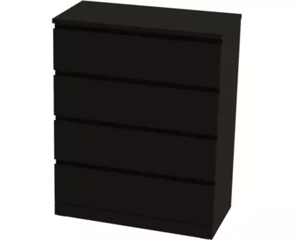 Комод Варма 4 с четырьмя выдвижными ящиками, цвет ясень черный