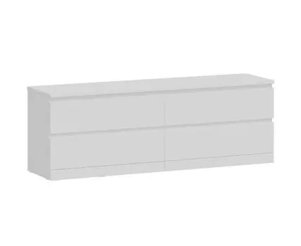 Комод Варма 4Д низкий с четырьмя выдвижными ящиками, цвет белый