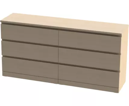 Комод Варма 6Д большой с шестью выдвижными ящиками, цвет дуб белёный